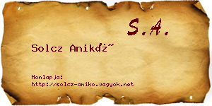 Solcz Anikó névjegykártya